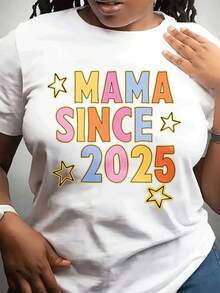 Women's  Casual Round Neck Cropped Top, Perfect For Everyday Wear On Mother's Day. Also Suitable For Pregnant Women To Wear During Pregnancy. - 白色 - 查看 1