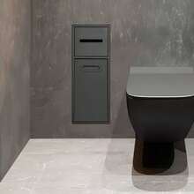 7.5*5.5*19.6in Embedded Steel Bathroom Trash Can, Black Tilt Out Trash Bin Cabinet, Hidden Trash Can - 黑色垃圾桶 - 查看 11