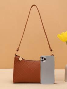 Multifunctional Large Capacity Women's Underarm Bag For Daily Outing, Casual Straw Woven Shoulder Bag - Brown - View 5