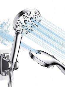Bộ vòi sen cầm tay áp lực cao với 8 chế độ phun, ngay cả ở lưu lượng nước thấp, kèm ống dẫn và giá đỡ không cần khoan, lý tưởng cho việc tắm rửa hàng ngày và tắm cho thú cưng. - Xem 5