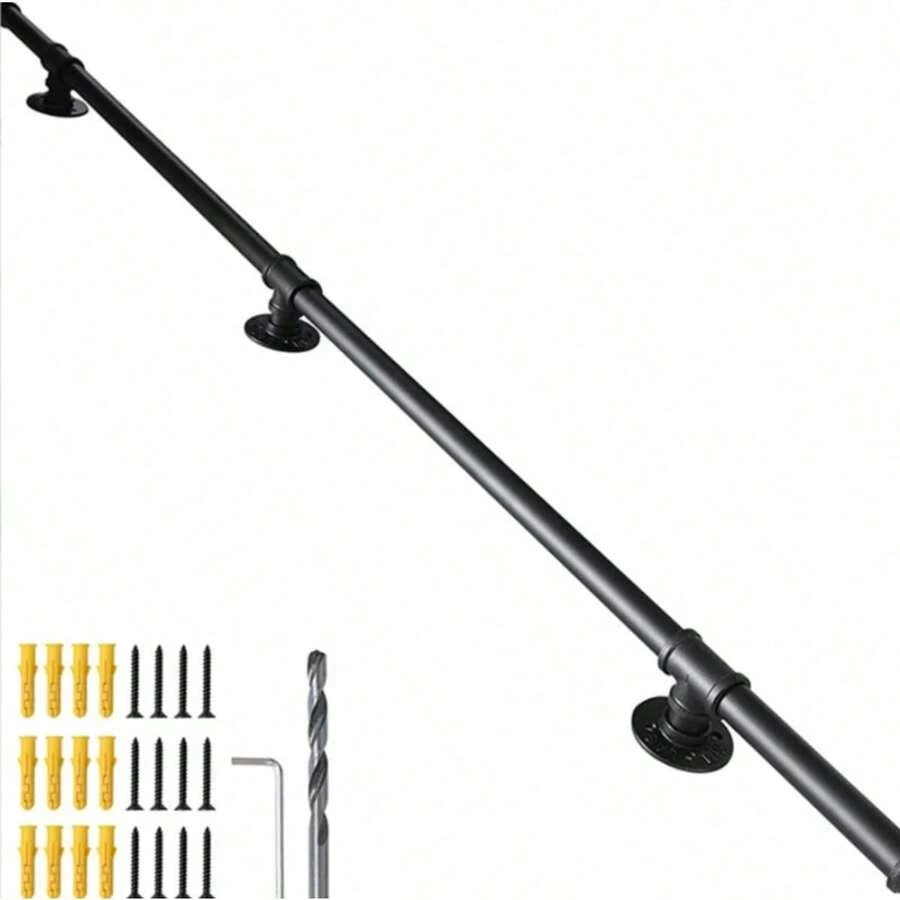 Barandal De Pasamanos De Escaleras Profesionales 200cm - negro - Ver 1
