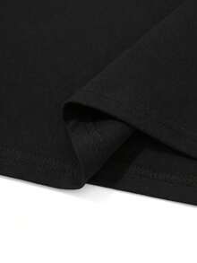 Camiseta Gráfica de Talla Grande para Hombre, 100% Algodón, Estilo Urbano, Estampada, de Manga Corta, con Patrón 'Solo Buenas Vibra', Cómoda y Casual para Verano - Negro - Ver 5