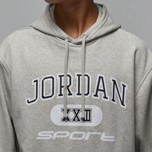 Nike Jordan Sport Dri-FIT Crossover 品牌logo圖案戶外休閒運動連帽套頭長袖衛衣 麻灰 - 麻灰 - 查看 3