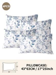 1pc/2pcs/4pcs Polyester Flowers And Plants Floral Plant Print Pillow Cover Set (Pillow Inner Not Included), Soft & Comfortable, Suitable For All Seasons,Perfect For Home Dorm Apartment Guest Room Vacation Rental & Gift-Giving - Multicolor - View 40