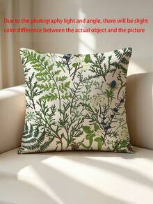 1pc Plant Printed Cushion Cover, Fresh Natural Style Throw Pillow Case For Living Room Sofa Bedroom Decor (Without Pillow Insert), (Multiple Sizes), (No Embroidery), (Single-Sided Print) - Multicolor - View 6