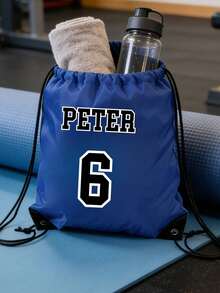 1/3/5pcs Customized Personalized Popular Best-Selling Drawstring Backpack With Name And Number, Personalized Sports Backpack, Suitable For Gym, Basketball Team, Sports, School, Outdoor Activities, Back To School Gift, Casual Sports Large Capacity Bag - Multicolor - View 11
