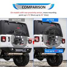 Wsays Spare Tire Carrier Relocation Bracket Compatible with Jeep  JL 2018-2024 w/rear proximity sensors - como en la imagen - Ver 3