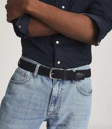 CHAOREN Mens Belt - Braided Stretch Belt Men 1 3/8- Pants Casual Shorts Jeans - Gun / Blue - View 4