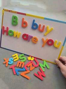 27/52/79pcs Magnetic English Letters And Numbers Fridge Magnets, Random Colors, Educational Teaching Tools, Suitable For Home Decor, Refrigerator Magnets, School Blackboard, Holiday Decorations, Soft Magnetic Material, Easter Gifts, Gifts For Friends And Family, Birthday And Graduation Favors - Multicolor - View 4