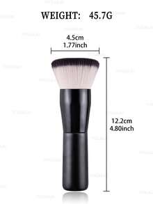 1 cọ tán kem nền đầu phẳng, lông tổng hợp mềm mại, dụng cụ trang điểm chuyên nghiệp cho lớp nền hoàn hảo. - màu đen - Xem 9