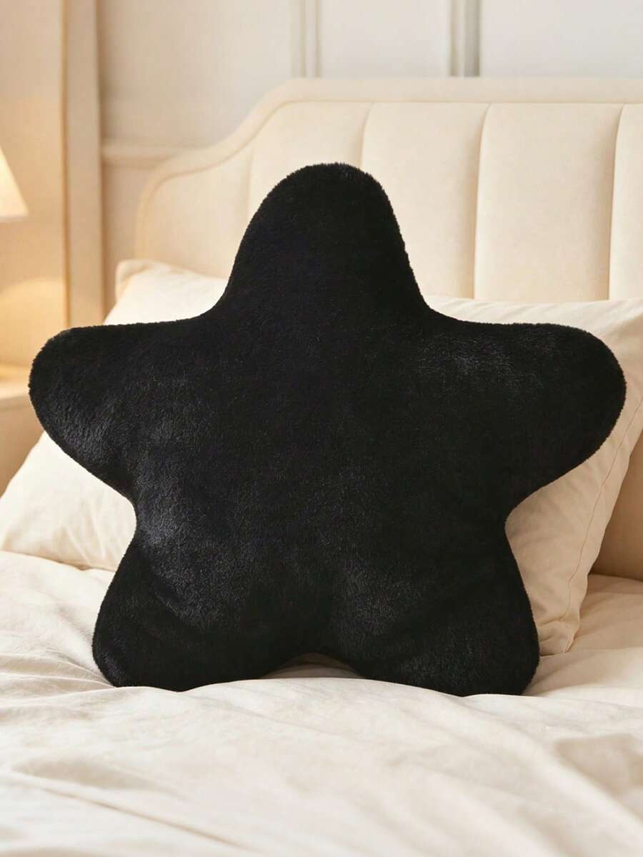 1個星星造型抱枕,床與沙發裝飾星星枕頭,星星絨毛地墊,適合房間裝飾,柔軟可愛舒適的沙發與臥室靠墊,臥室裝飾房間裝飾戶外抱枕,適合7月4日日愛國主題 - 黑色 - 查看 1
