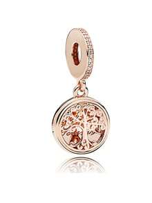 1 chiếc hạt charm hình trái tim và hoa màu vàng hồng lấp lánh, phù hợp với vòng tay hoặc dây chuyền dạng rắn nguyên bản, dùng để tự làm trang sức bạc 925, quà tặng trang sức cho nữ, con gái. - Hoa hồng vàng - Xem 26