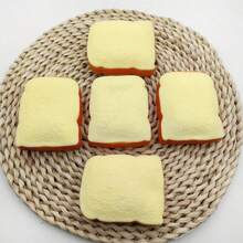 1pc Pressure Relief Bread Squeezing Toy - Realistic Bread Model Slow Rebound Soft Toy, Prank Toy, Quick Rebound Flour Toast Squeezing Toy Suitable For Adults (Toast Style) - Multicolor - View 9