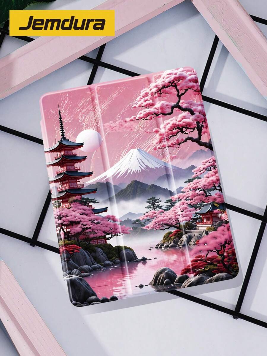 1个春季横版图案平板电脑保护套，防摔，带笔槽，支持睡眠/唤醒功能，兼容iPad 10.2英寸、iPad Pro 2021/2020款、(A16) 11英寸、第11代（2025款）/第10代、Galaxy Tab A8 10.5英寸（2022款）、Matepad 10.4英寸/平板电脑，2026年新年圣诞礼物