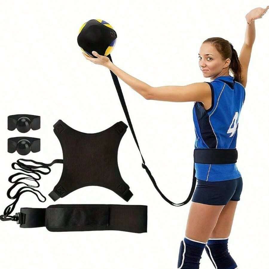 Volleyball Rebound Belt Trainer - Practice ForServing Master Serving, Setting, And Spiking With Ease -Beginners, Great Volleyball Enthusiasts - Black - View 1