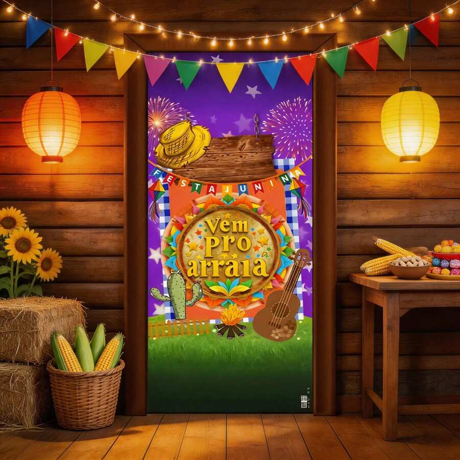 Decorative Covers For Door Panels For June Festival Theme Parties, Fabric With Elastic. - June Festival Door Panel 283 - View 1