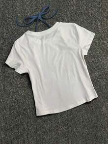 Women's T-Shirt With Y2K Turtle Slogan Print "MALIBU SURF SOUVENIRS CATCH WAVE NAP BEACH" Casual T-Shirt Graphic For Women - 白色的 - 查看 2