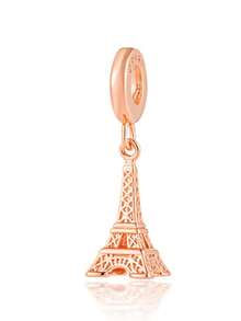1 chiếc hạt charm hình trái tim và hoa màu vàng hồng lấp lánh, phù hợp với vòng tay hoặc dây chuyền dạng rắn nguyên bản, dùng để tự làm trang sức bạc 925, quà tặng trang sức cho nữ, con gái. - Hoa hồng vàng - Xem 19