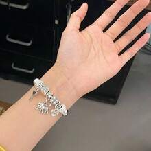 KIT1-6 Silver/Gold Charm Bracelet, Women's Style, Fashion Gift/Random Model - 4個隨機銀 - 查看 2