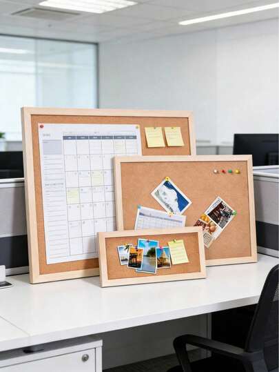 Tablero de corcho multifuncional con marco de madera, pizarra de oficina y hogar, decoración de pared para fotos, adecuado para el hogar, la oficina, el aula, notas, horarios, decoración, un gran regalo para cumpleaños, festividades