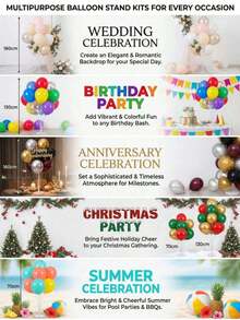 130/160cm Balloon Stand Set, With Base And Pole, Suitable For Wedding, Birthday Party, Anniversary, Summer Decoration, Engagement, Christmas Party, Easy To Assemble, Suitable For Event And Party Decoration - Multiple Styles/colors - View 7