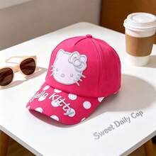 SANRIO Hello Kitty 刺繡棒球帽，可愛波點遮陽帽，可調節休閒運動帽，三麗鷗風格粉色帽子，Y2K 街頭風配件，適合日常戶外使用 - KT刺繡帽 - 查看 7