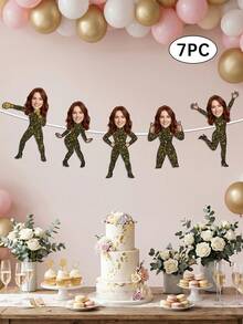 Bộ 7 banner tiệc độc thân in ảnh theo yêu cầu, banner tiệc cô dâu lấp lánh vàng cá nhân hóa, trang trí tiệc độc thân vui nhộn, hoàn hảo cho tiệc độc thân, tiệc chia tay độc thân và tiệc mừng cô dâu. - Nhiều màu - Xem 10