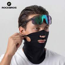 ROCKBROS 1 chiếc khẩu trang mùa hè bằng lụa băng mát lạnh, thoáng khí, thấm hút mồ hôi, chống nắng, che phủ toàn mặt và cổ khi đạp xe ngoài trời mùa hè. - màu đen - View 8