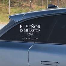 Car Sticker - Spanish Christian Car Sticker - "The Lord Is My Shepherd, I Shall Not Want" Scripture | Easy To Apply, Decorative Religious Window Sticker, Elegant Swirl Design, Car Decal - A - View 5