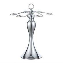 NUPTIO Soporte para copas de vino sobre mesa: elegante soporte de vino de plata clásica con 6 soportes para copas soporte independiente elegante para copas de vino exhibición de almacenamiento para - pago - Ver 8