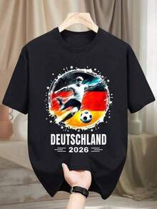 Football Jersey For The 2026 World Cup, Summer Concert Outfit, Men's Cotton T-Shirt, Men's Summer Shirts, Festival Top, Family Matching Outfit, Men's 2026 World Cup Title Print T-Shirt – Vintage Football Trophy & Player Action Print, Breathable, Short-Sleeved, Round Neck, Casual Sportswear, Unisex Leisure Tops, Gift For Sports Fans, Classic Unisex Graphic T-Shirt, Perfect For Everyday Wear, Casual Cotton T-Shirt, Soft, Lightweight And Comfortable, Cotton Daytime Comfort, Stylish Leisure Design, Ideal For Men And Women, Crew Neck T-Shirt, Fitness Top, Going-Out Top, Outdoor Wear, Holiday, Graduation, Fitted, Slogan T-Shirt, Quote T-Shirt, Minimalist Graphic T-Shirt, Funny Graphic T-Shirt, TSYH - Black - View 8
