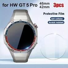 3 قطع واقي شاشة من الزجاج المقسى، متوافق مع ساعة هواوي GT 5 Pro 46mm & 42mm/41mm، مقاوم للخدش، مقاوم للبصمات، وضوح عالي، صلابة 9H، زجاج عالي الصلابة - 3 قطع، شفافة، ل- GT 5 41 مم - مشاهدة 4