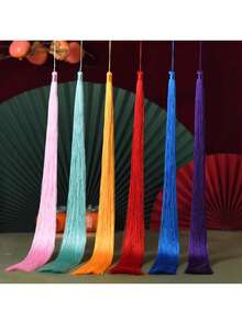 2 buah Rumbai Ekstra Panjang 50cm - Liontin Sutra Besar untuk Kostum Tari DIY, Dekorasi Pakaian & Alat Musik, Rumbai Pedang Tradisional untuk Pembuatan Perhiasan & Kerajinan Tangan - Rumbai sepanjang 50 cm - View 6
