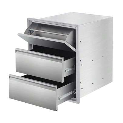 3-Tier Access & Turn Over Drawer,Weatherproof Stainless Steel Outdoor Kitchen Storage Drawer