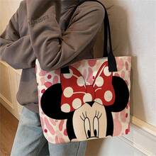 Túi tote vải canvas hình chuột Mickey dễ thương của Disney, túi đeo vai đa năng hình hoạt hình, túi xách tay cỡ lớn dành cho học sinh/công sở. - Xem 3