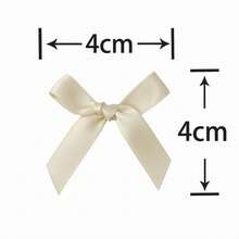 50pcs/Pack 4cm Satin Ribbon Bows, Multi-Color Options, Suitable For Gift Wrapping, Hairclip & Headpiece DIY, Ideal For Back To School And Valentine's Day - White - View 12
