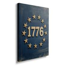 1 pieza Cartel de lienzo patriótico con diseño vintage azul del 250 aniversario de América, impresión de arte de pared para el 4 de julio, Día de la Independencia de EE. UU., minimalista 1776 bandera retro, decoración del hogar moderna para dormitorio, sala de estar, con/sin marco - A - Ver 3