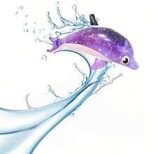 Rainbow Dolphin Inflatable - Vibrant, Colorful Dolphin With Sparkling Stars And Lively Rainbow Design, Perfect For Beach, Pool And Party Decoration, Beach Party Accessory | Lively Design | Durable Inflatable, Rainbow Float, Inflatable, Pool, Floating, Water Float, Beach, Adult, Lounge Chair, Summer, Party, Hammock - Multicolor - View 9