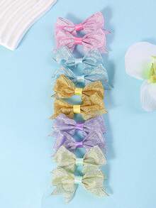 20pcs Cute Multi-Color Onion Rim Screw Threaded 3-Inch Bow Hair Clips, Suitable For Daily Wear And Gifts - Multicolor - View 6