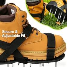 Zapatos con púas para jardín para la aireación del césped, zapatos para aflojar el suelo y el césped de 4,2 cm, herramienta de construcción autonivelante de epoxi - A - Ver 8