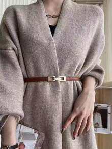 Women's Fashionable Versatile Adjustable Elastic Waist Belt, Suitable For Daily Wear - Black - View 6