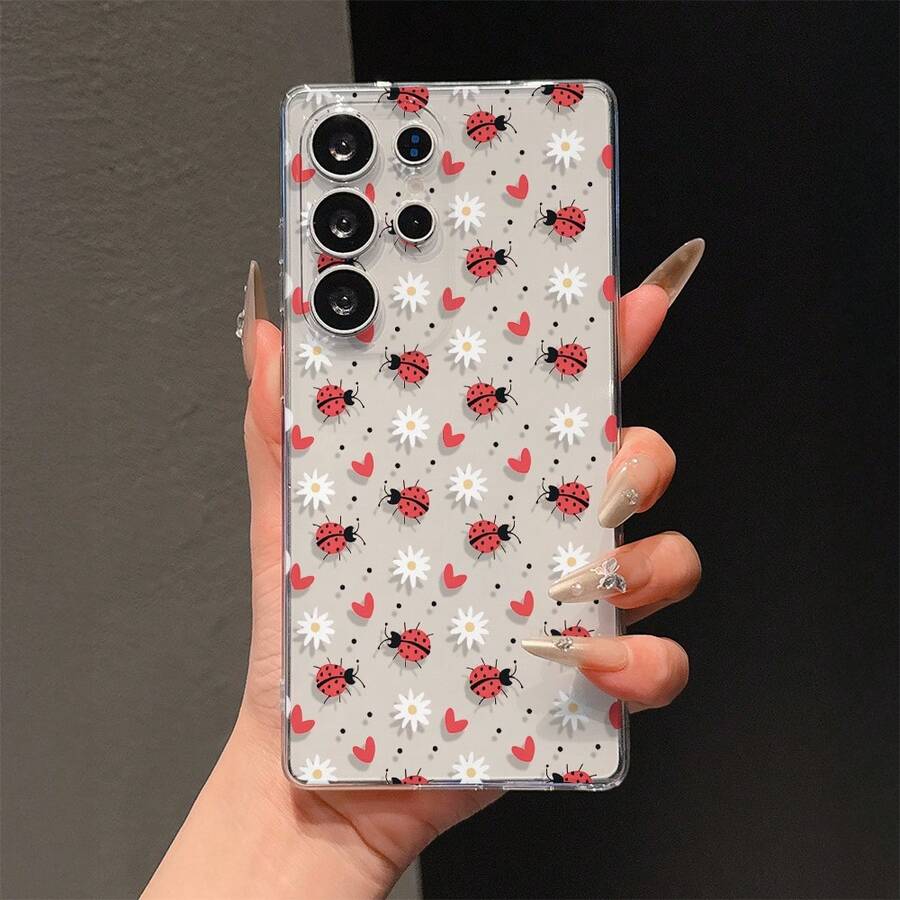 1个防震TPU软手机壳，采用UV印刷，波点瓢虫雏菊图案，兼容Galaxy S25、S25+、S25 Ultra、S24、S24+、S24 Ultra、S23、S23+、S23 Ultra、S23 FE、S22、S22+、S22 Ultra、S21、S21+、S21 Ultra、A56、A55、A54、A53、A52、A51、A23、A22、A24、A25、A26、A12、A13、A14、A15、A16、A32、A33、A34、A35、A36、A05、A05S、A06、A07、F15、M15、M55、A17、A37、A57、S25 FE、S26等型号。 S26+、S26 Edge、S26 Ultra、A3、A5（国际版）、13C、14C、15C（国际版）、荣耀400、400 Pro、500、500 Pro - 彩色 - 查看 1