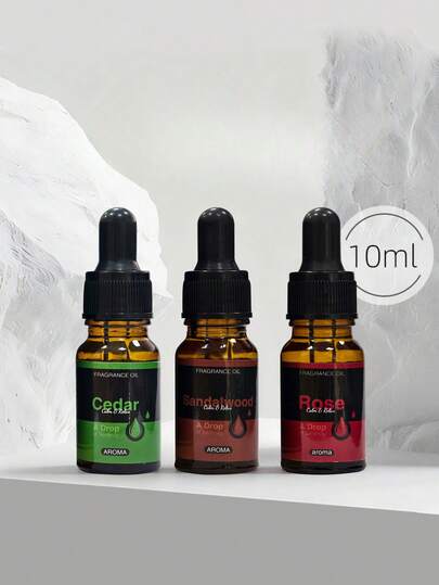 10ml Essential Oils, Suitable For Home Diffuser, Lavender Oil Helps Sleep, Floral Oils For Making Soap And Candles, Rose Aromatherapy Oil Gift, Rose/Cedarwood/Vanilla/Lavender/Sandalwood