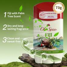 Old Spice Fiji Palm 男士腋下止汗膏 1 瓶 73g，清新熱帶椰子花香，48 小時汗水與異味控制，不含鋁，不留白漬，固體腋下止汗膏，適合日常運動 - 斐濟棕櫚樹香型止汗香體劑73g - 查看 8