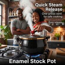 Large Capacity Gallon Enameled Cast Iron| Non-Stick Pan-Handle Cover. Home. Kitchen. Outdoors. Commercial Pot Cooking Tools (Various Stoves. Stew. Cook. Stew. Soup. Steam. Stir-Fry. Fried) Iron Pan - View 8