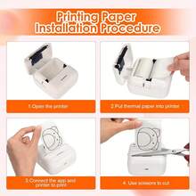 1/3/5 rollos de papel térmico autoadhesivo transparente, papel de impresión térmica brillante para impresoras portátiles mini, 57mm x 2.5mm, etiquetas térmicas transparentes adecuadas para la mayoría de las impresoras de bolsillo IA - Ver 7