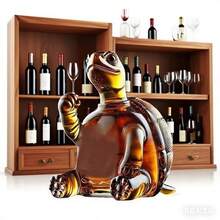 1 Stück 300ml robuster Tier-Glas Whiskey/Brandy/Likör Karaffe - Schildkröten-Form, mit stabilem Boden, geeignet für Bar & Heimnutzung, einzigartiges Geschenkidee, Reise-Getränkebehälter, elegantes künstlerisches Barequipment - als Bild - Übersicht 4