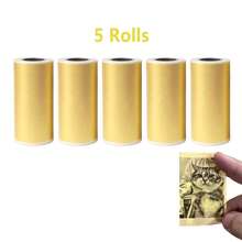 [Nhãn nhiệt trong suốt ánh vàng 57mm] Hiệu ứng in đen - Giấy nhãn nhiệt tự dính | Dùng cho mã vạch/địa chỉ/thư từ/logo/in ấn thương mại | Tương thích với máy in AI - Xem 12
