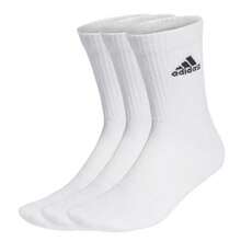Adidas Cushioned Crew Unisex Adults White 3 Pack Socks - White - View 1