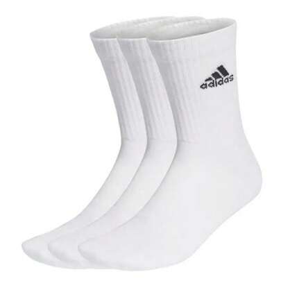  Adidas Cushioned Crew Unisex Adults White 3 Pack Socks